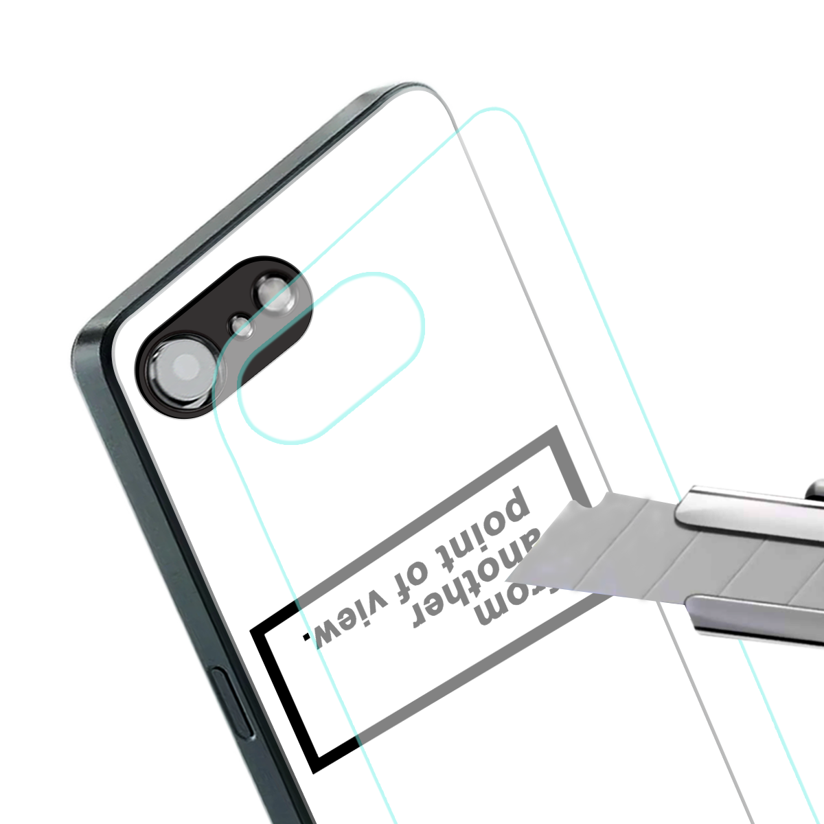 point of view white edition back phone cover | glass case for iphone 16e