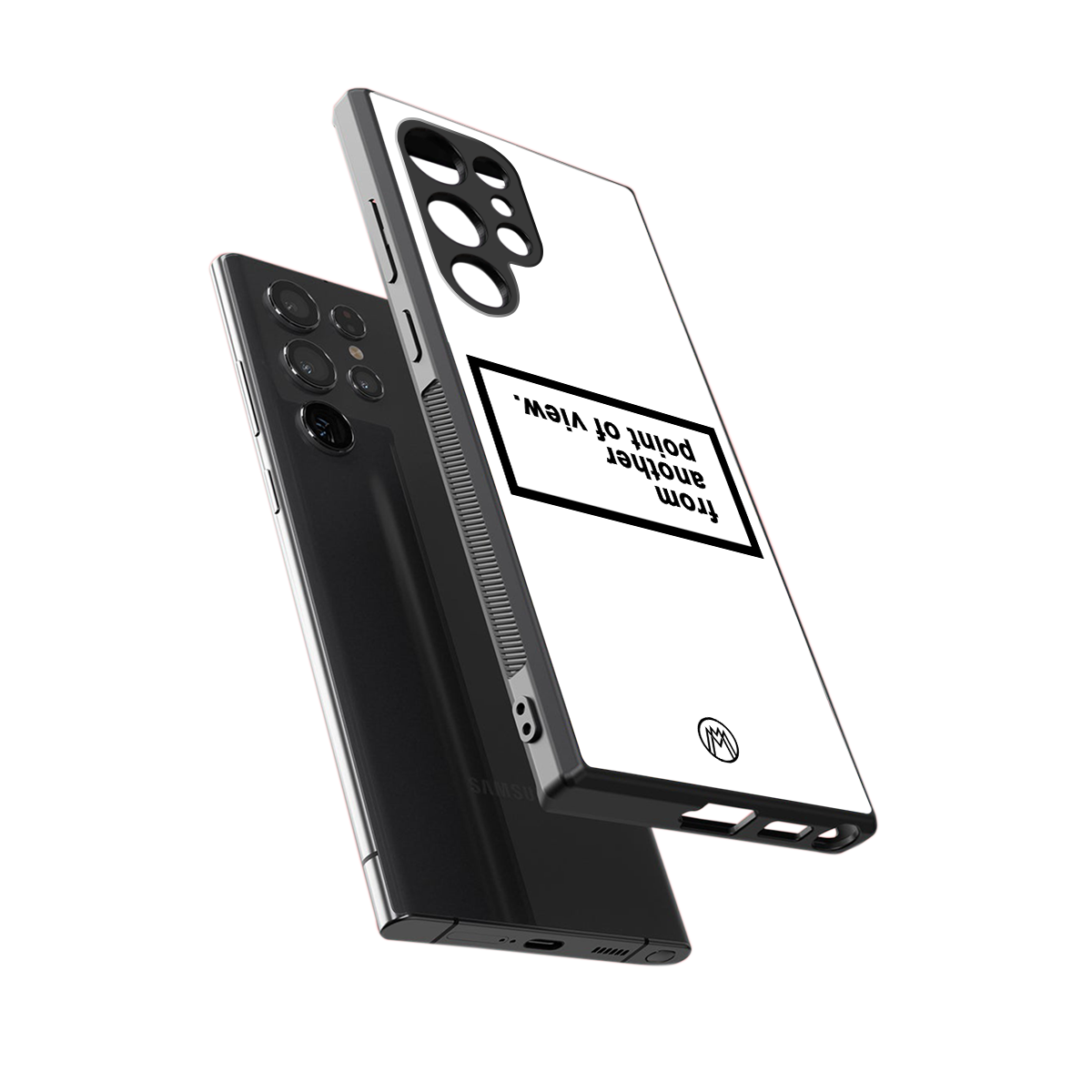 point of view white edition back phone cover | glass case for samsung galaxy s23 ultra