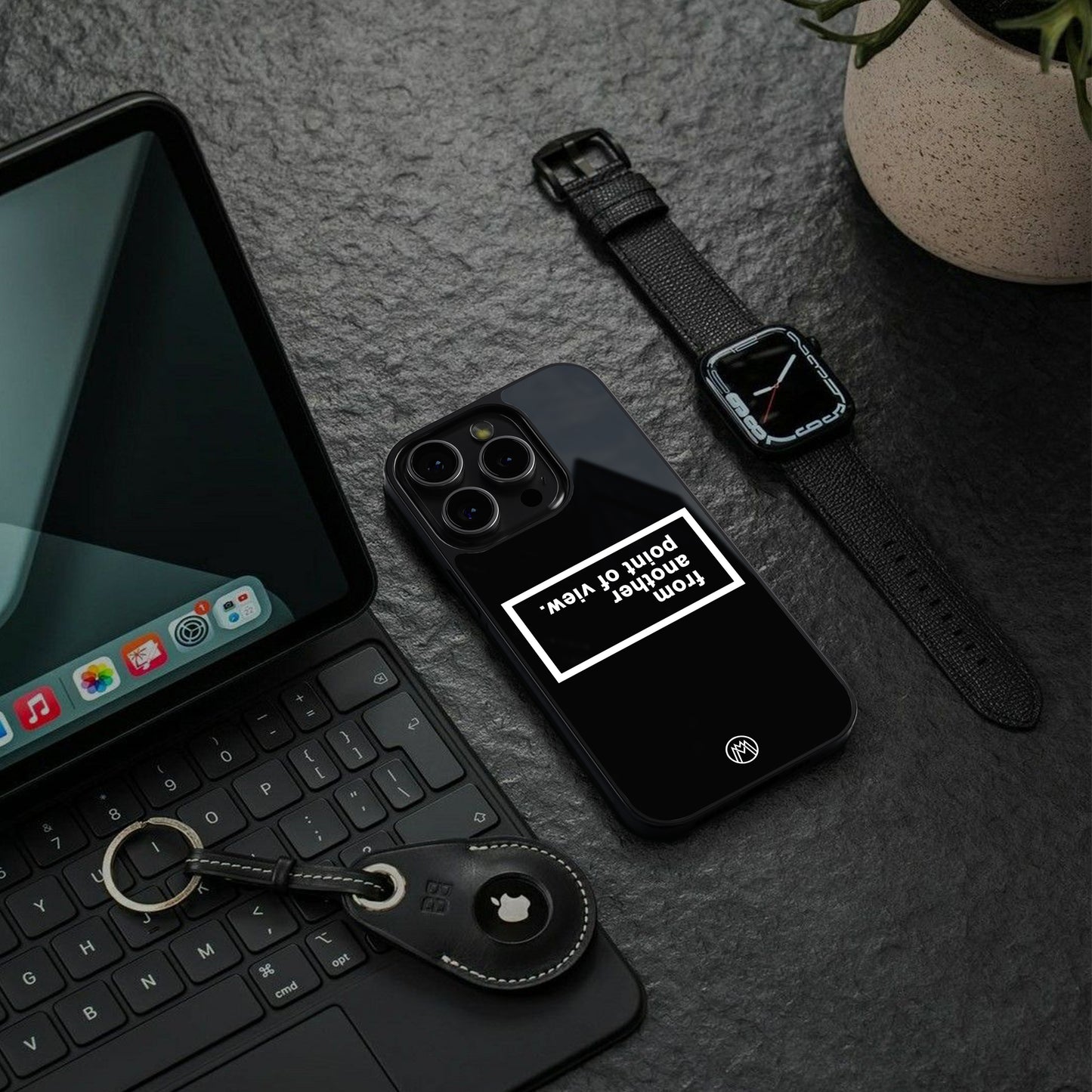 point of view black edition back phone cover | glass case for iphone 16 pro