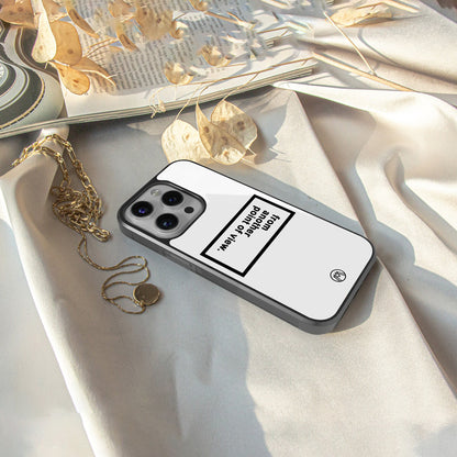 point of view white edition back phone cover | glass case for iphone 16