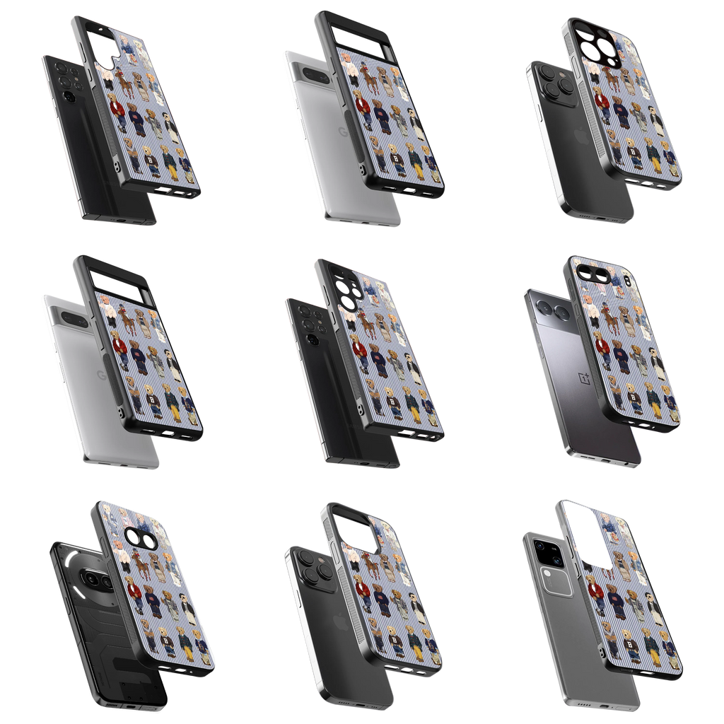 Durable Glass Back Mobile Case for iPhone, Samsung, OnePlus, Google Pixel, Redmi, Vivo, Oppo