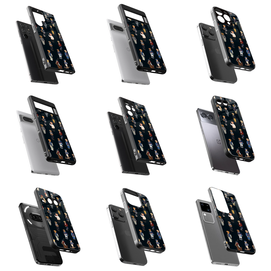 Durable Glass Back Mobile Case for iPhone, Samsung, OnePlus, Google Pixel, Redmi, Vivo, Oppo