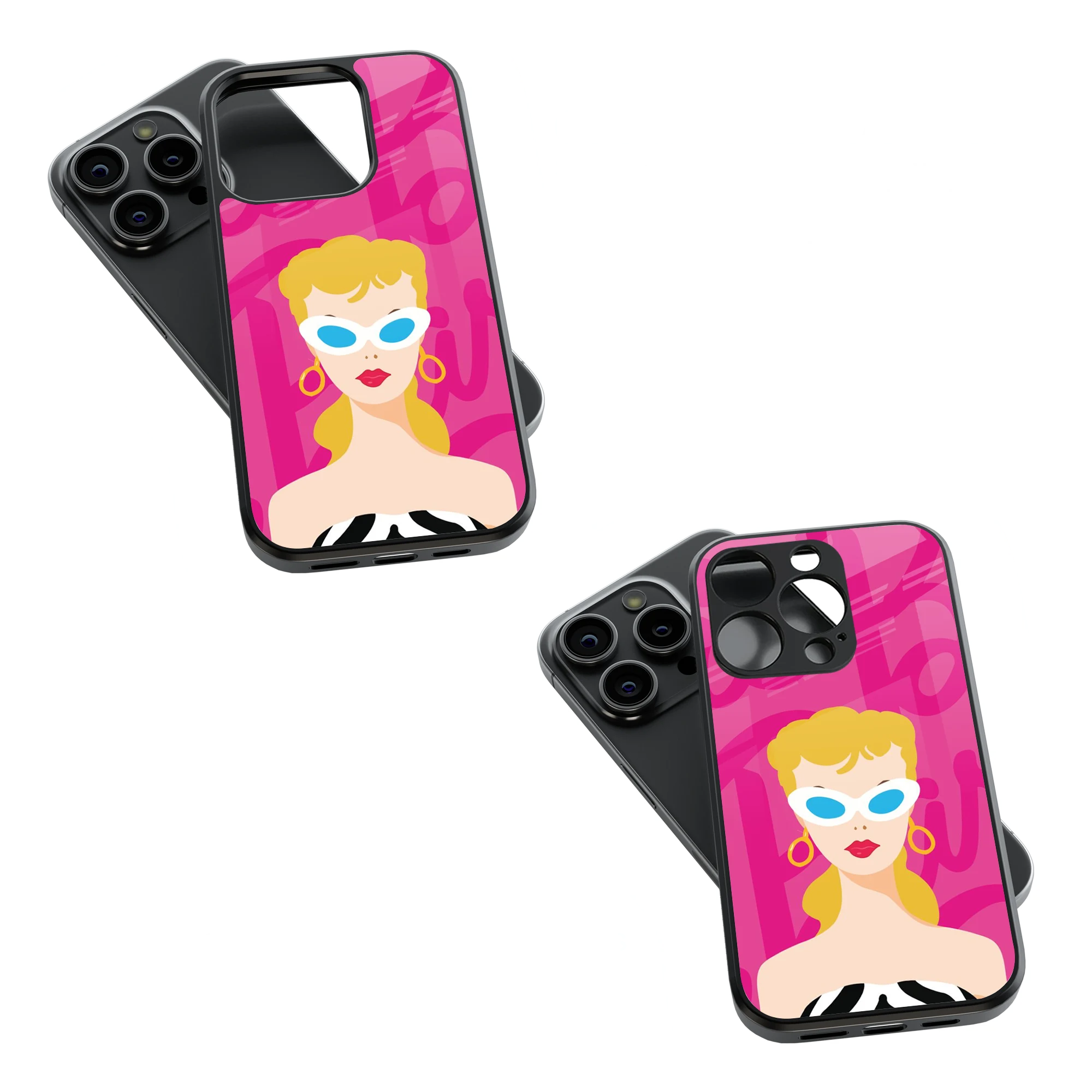 Trendy Glass Back Mobile Case for iPhone, Samsung, Redmi, OnePlus, Google Pixel, Motorola