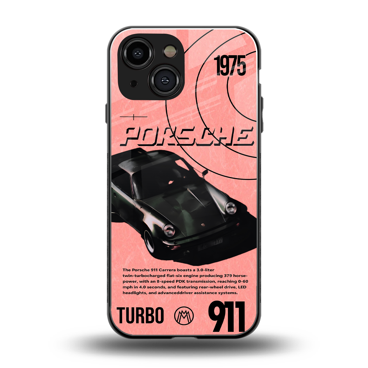porshe 1975 back phone cover | glass case for iphone 13 mini