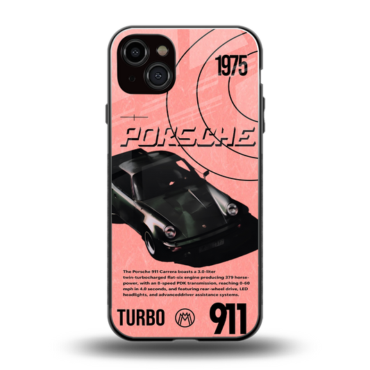 porshe 1975 back phone cover | glass case for iphone 15 plus