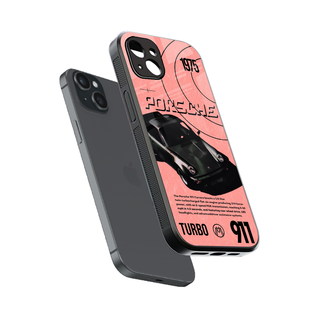 porshe 1975 back phone cover | glass case for iphone 15 plus
