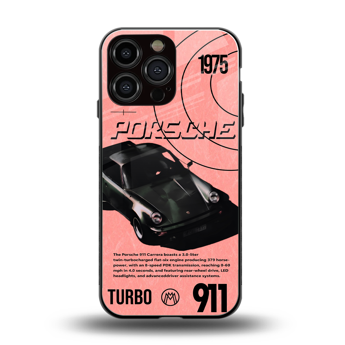 porshe 1975 back phone cover | glass case for iphone 15 pro max