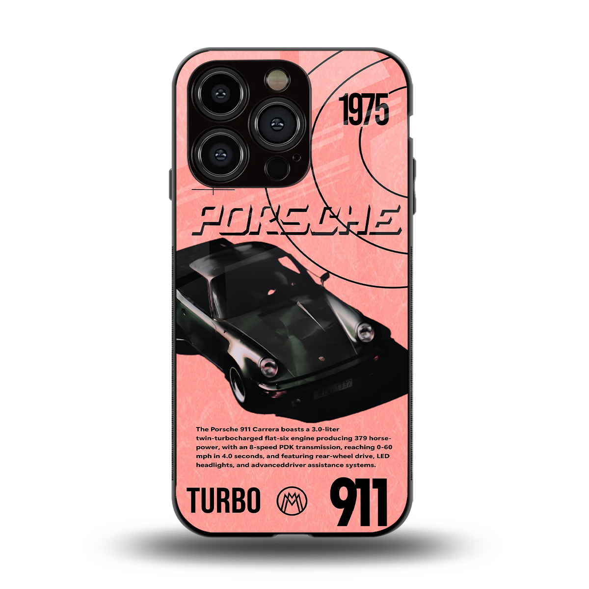 porshe 1975 back phone cover | glass case for iphone 14 pro