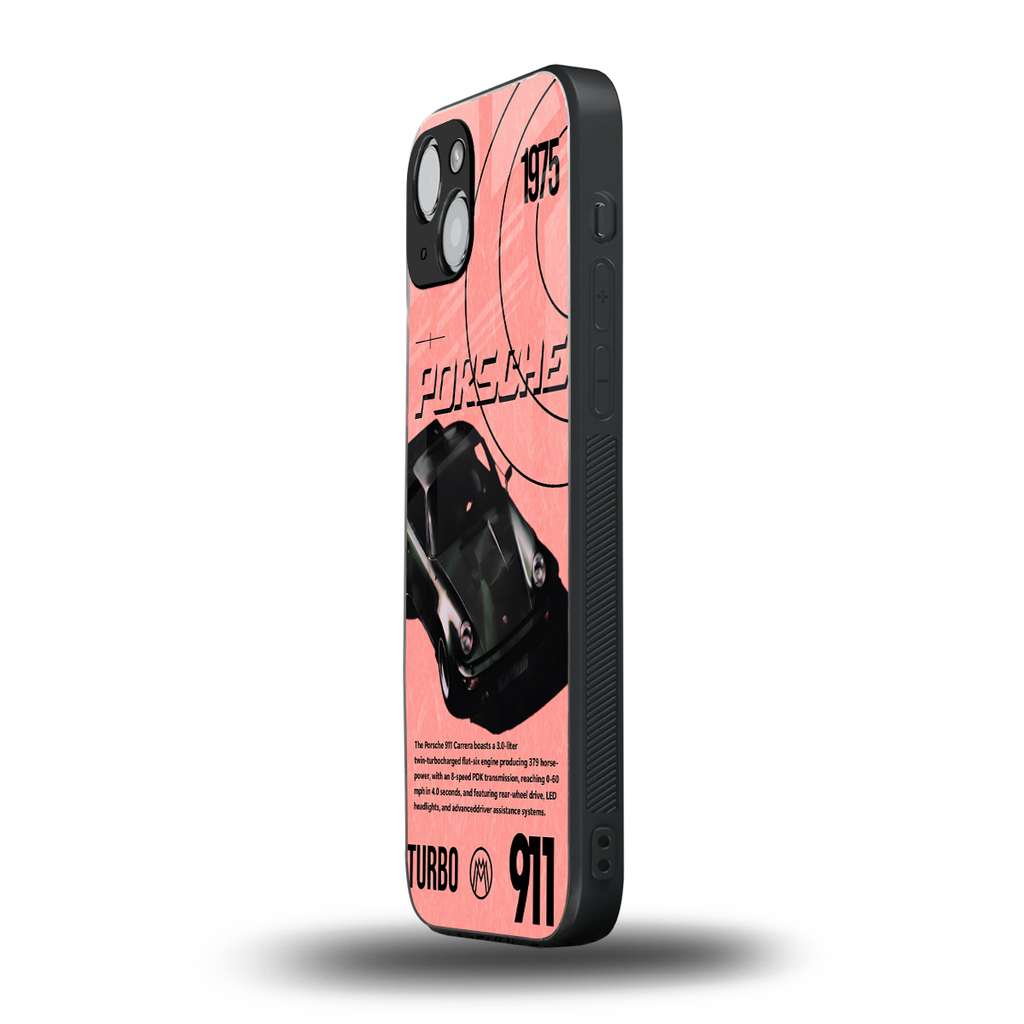 porshe 1975 back phone cover | glass case for iphone 15