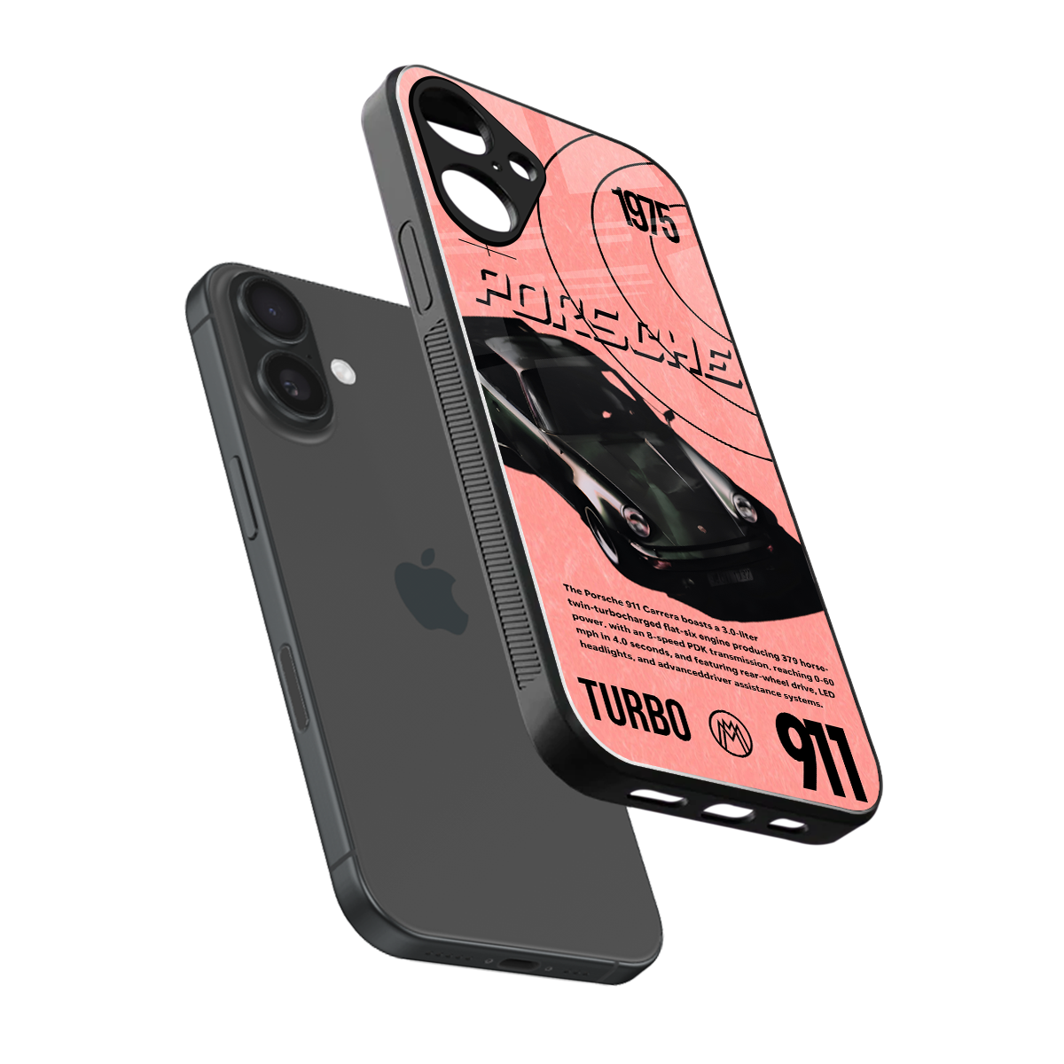 porshe 1975 back phone cover | glass case for iphone 16 plus