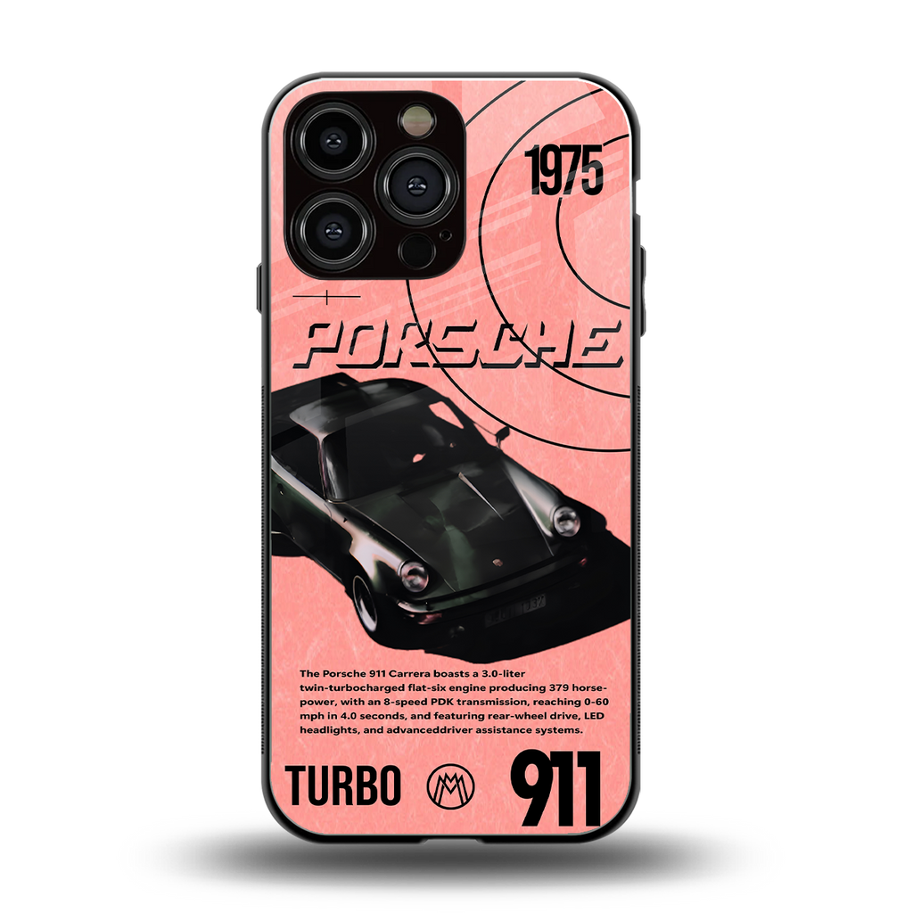 porshe 1975 back phone cover | glass case for iphone 16 pro max