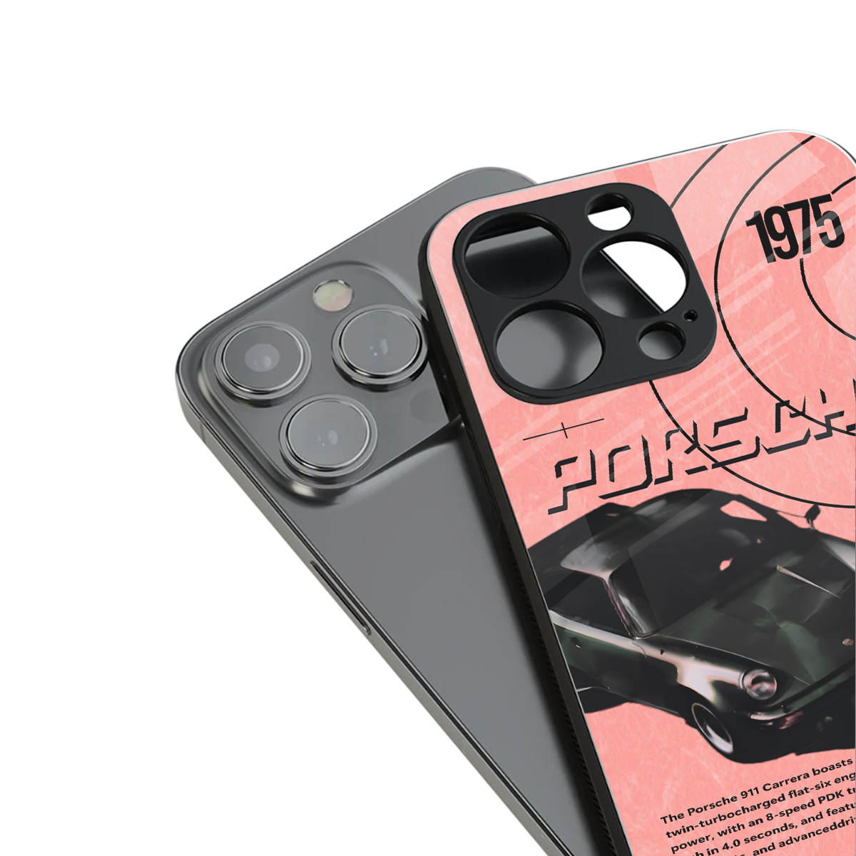 porshe 1975 back phone cover | glass case for iphone 14 pro