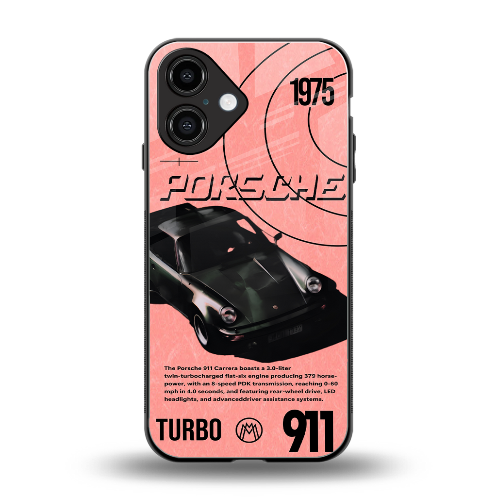 porshe 1975 back phone cover | glass case for iphone 16