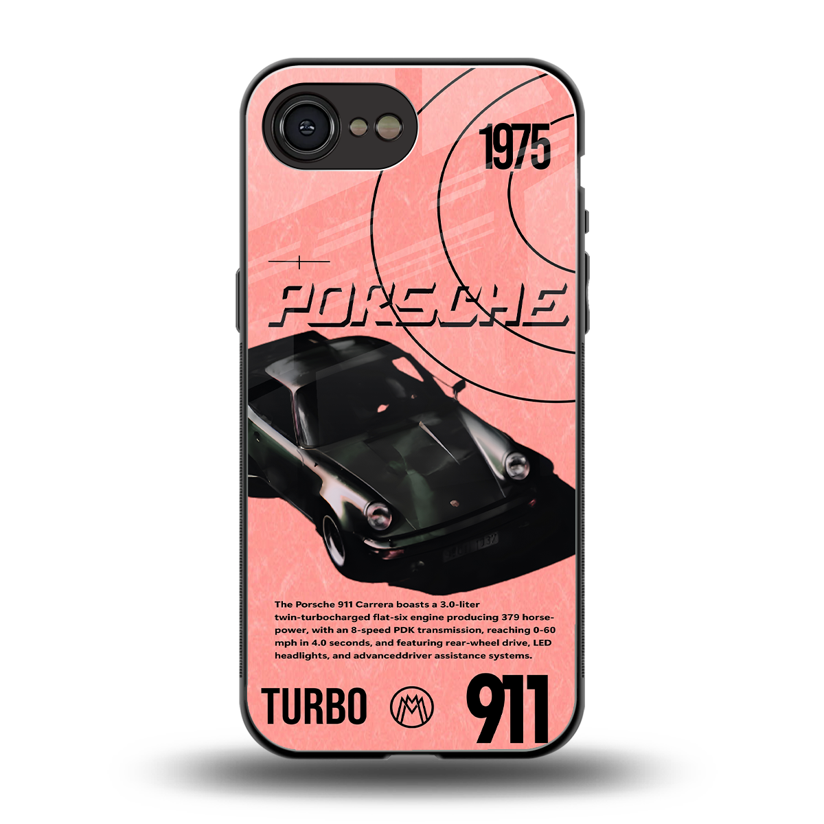 porshe 1975 back phone cover | glass case for iphone 16e