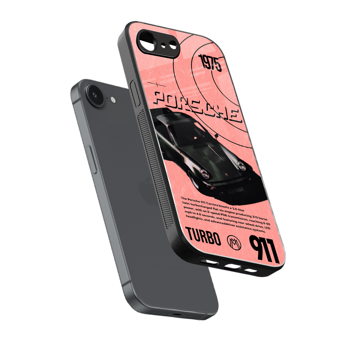 porshe 1975 back phone cover | glass case for iphone 16e