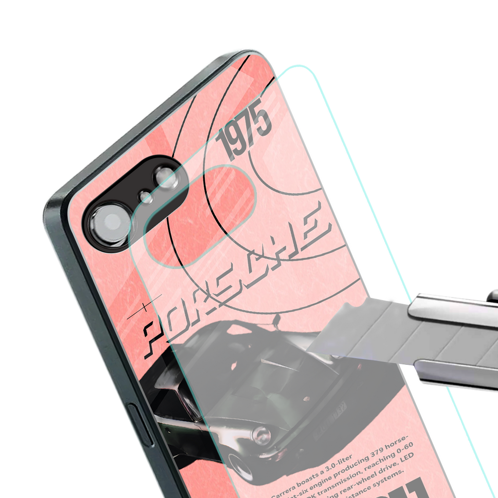 porshe 1975 back phone cover | glass case for iphone 16e
