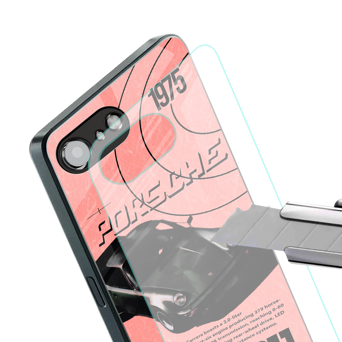 porshe 1975 back phone cover | glass case for iphone 16e