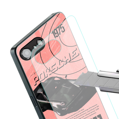 porshe 1975 back phone cover | glass case for iphone 16e