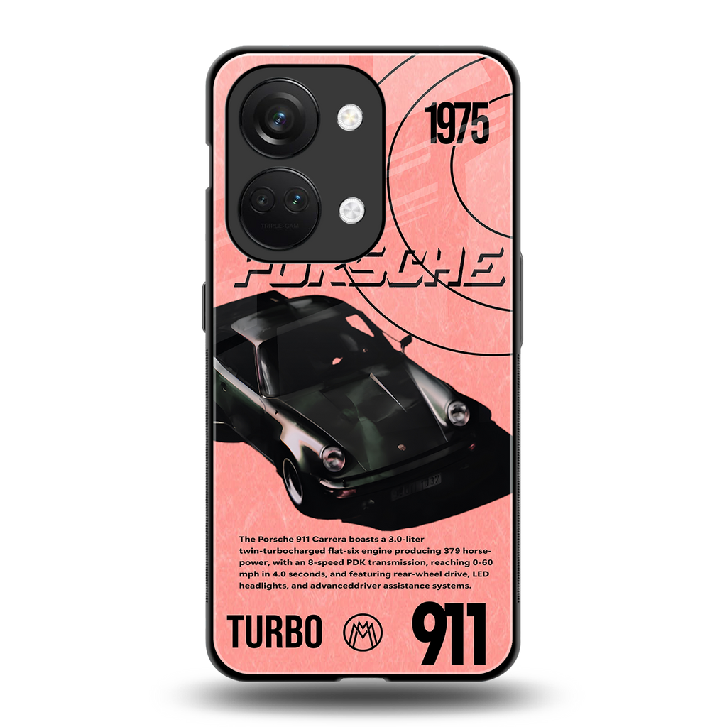 porshe 1975 back phone cover | glass case for oneplus nord 3