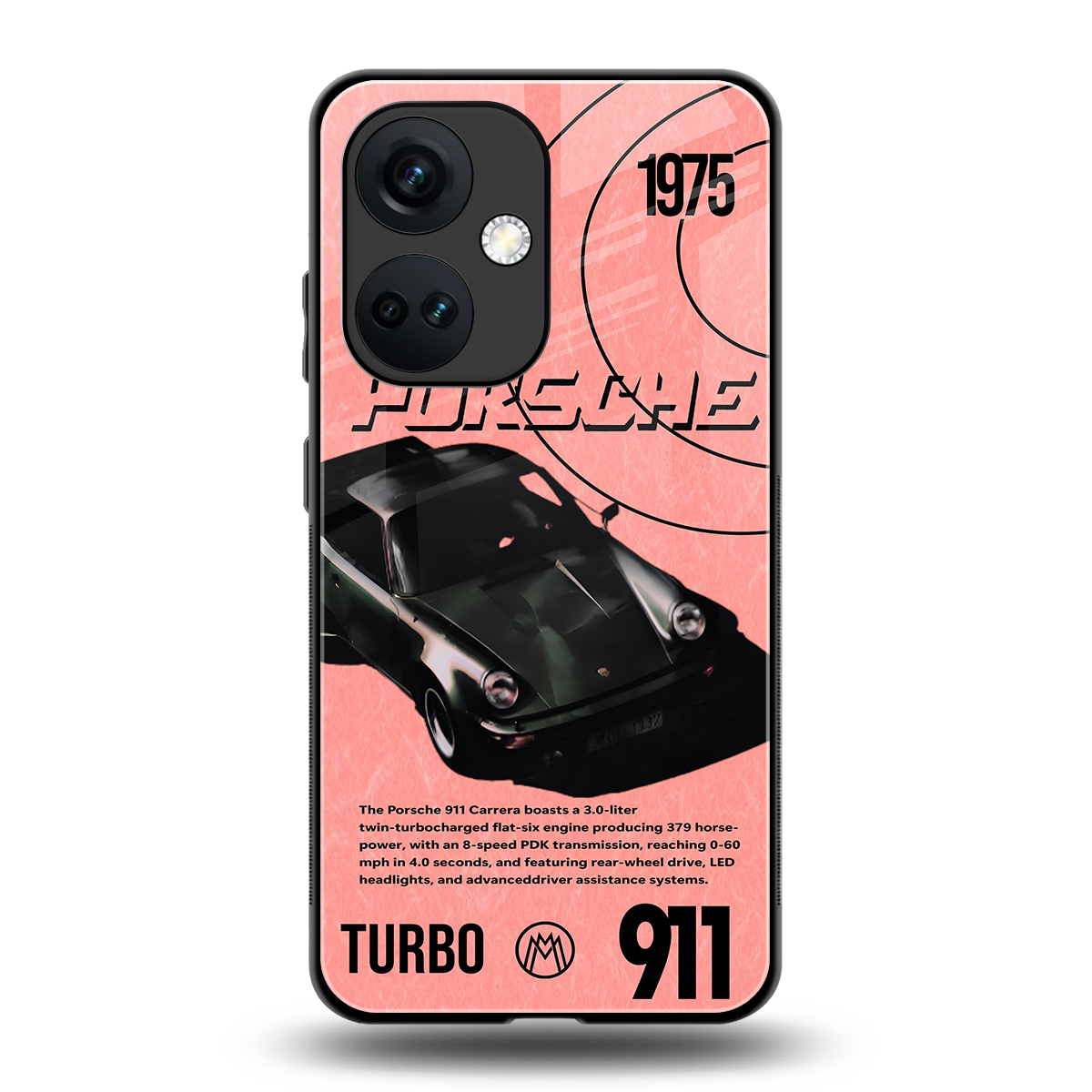porshe 1975 back phone cover | glass case for oneplus nord ce 3