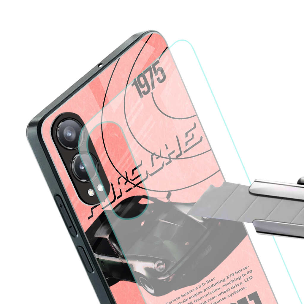 porshe 1975 back phone cover | glass case for oneplus nord ce 4 lite