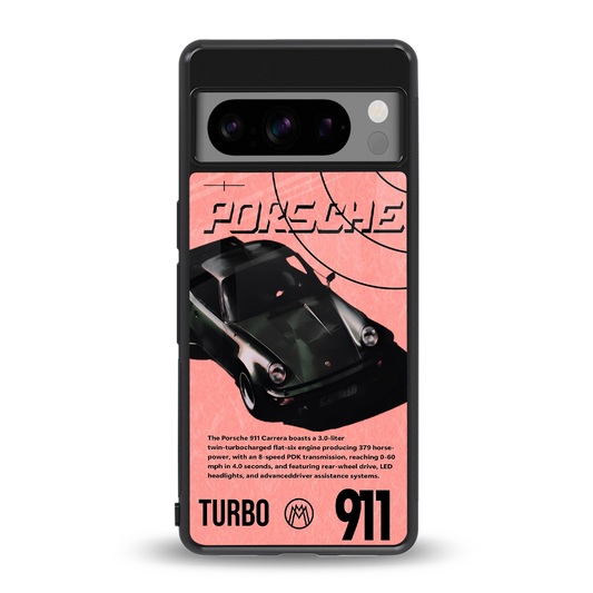 porshe 1975 back phone cover | glass case for google pixel 8 pro