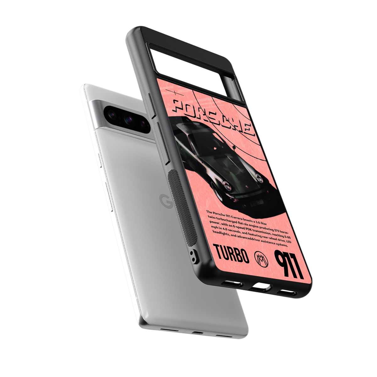 porshe 1975 back phone cover | glass case for google pixel 8 pro