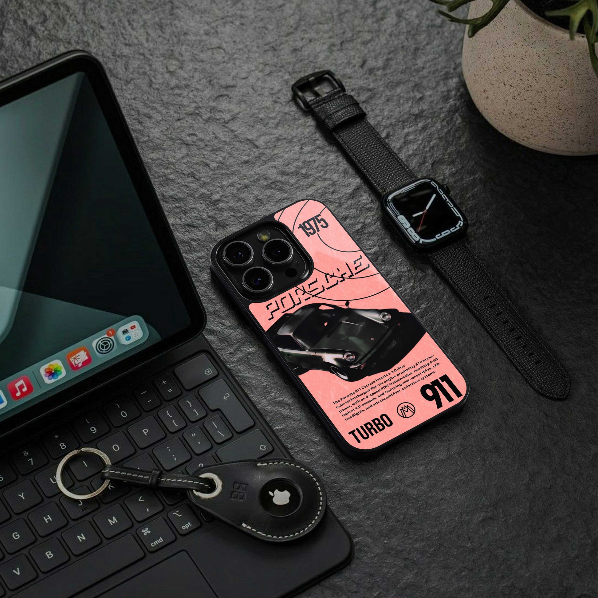 porshe 1975 back phone cover | glass case for iphone 14 pro