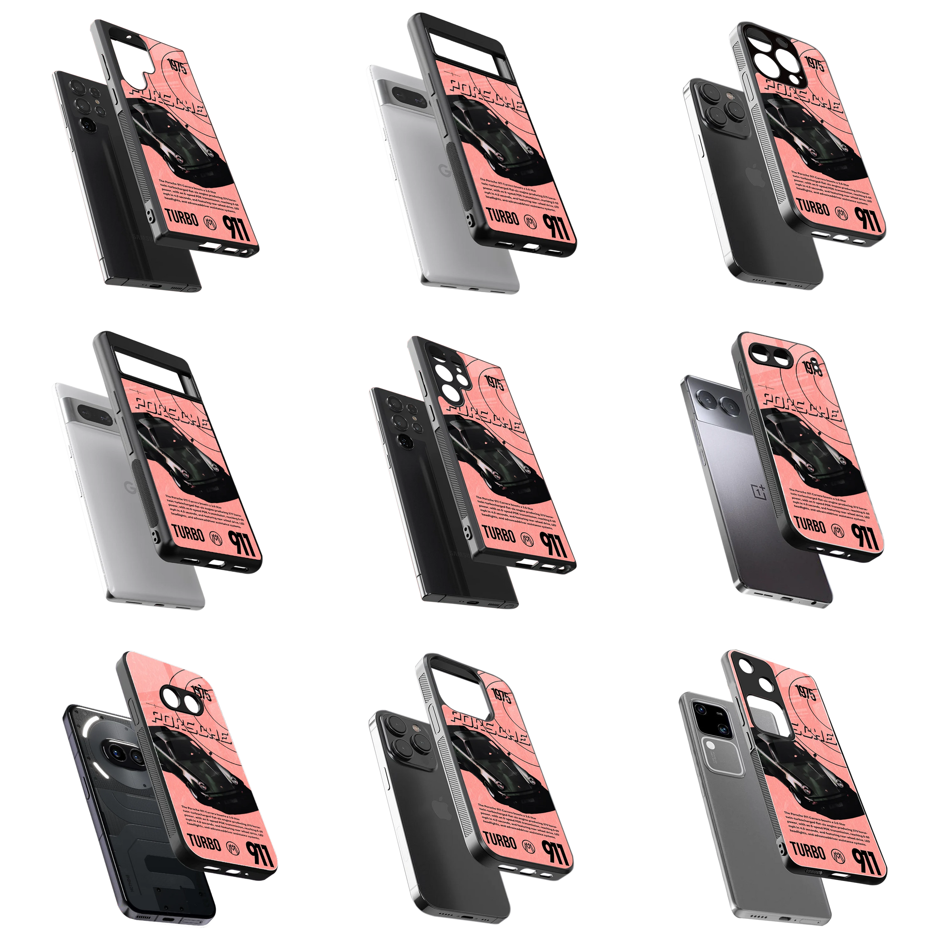 Durable Glass Back Mobile Case for iPhone, Samsung, OnePlus, Google Pixel, Redmi, Vivo, Oppo
