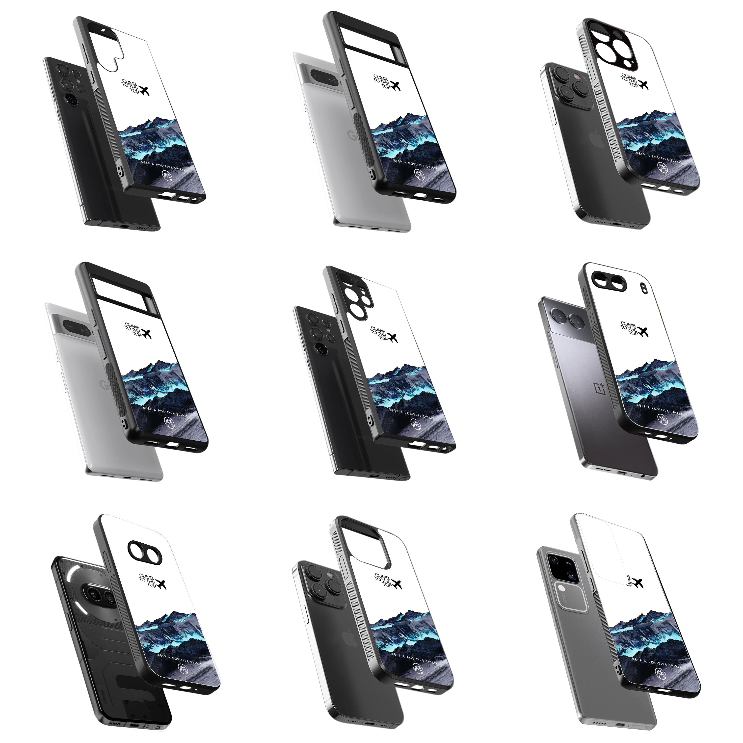 Durable Glass Back Mobile Case for iPhone, Samsung, OnePlus, Google Pixel, Redmi, Vivo, Oppo