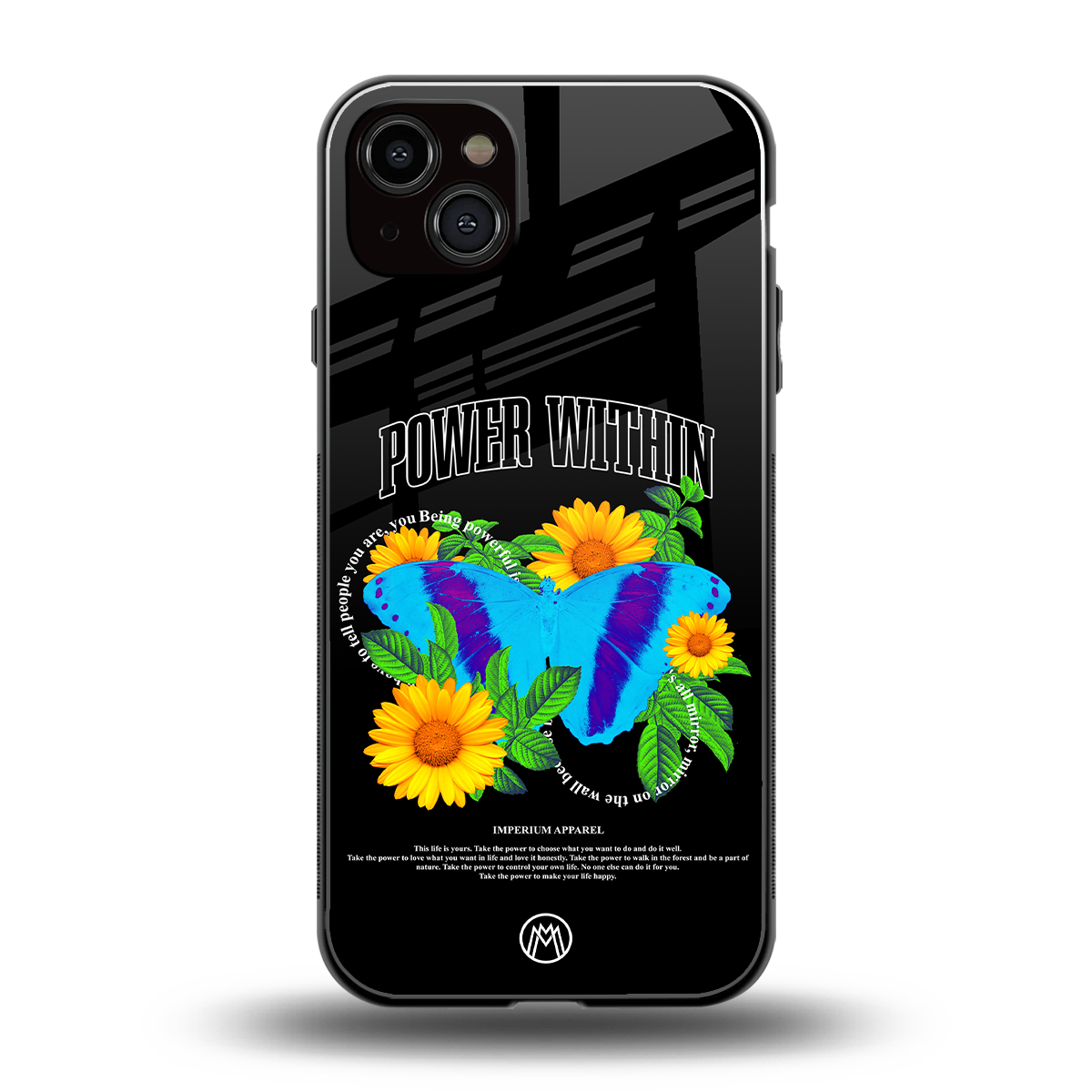 power within back phone cover | glass case for iphone 15 plus