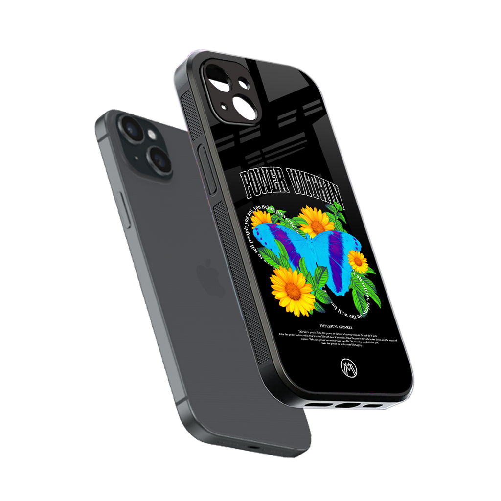 power within back phone cover | glass case for iphone 14 plus