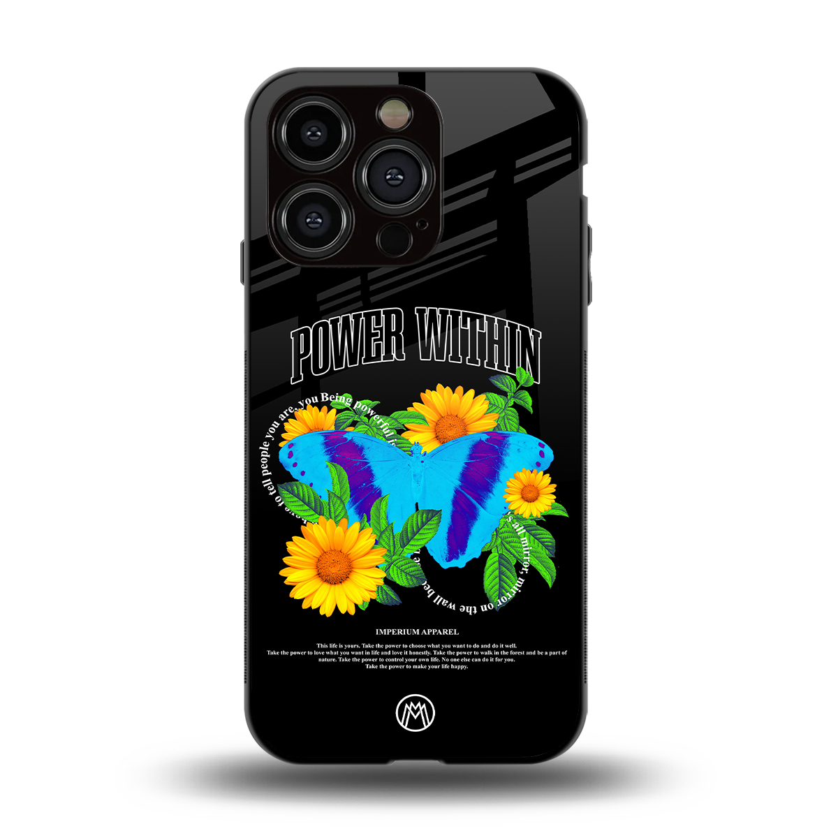 power within back phone cover | glass case for iphone 15 pro