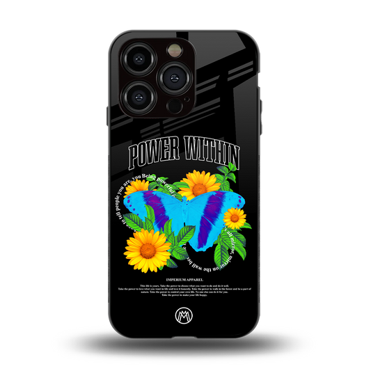 power within back phone cover | glass case for iphone 15 pro