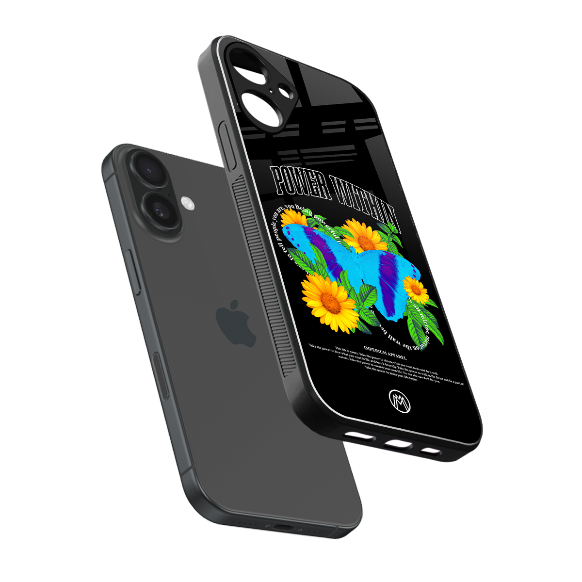 power within back phone cover | glass case for iphone 16 plus