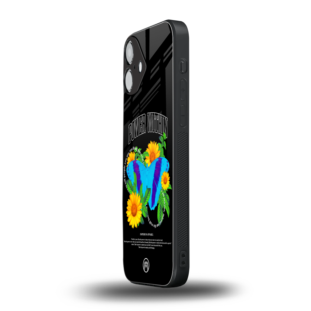 power within back phone cover | glass case for iphone 16 plus