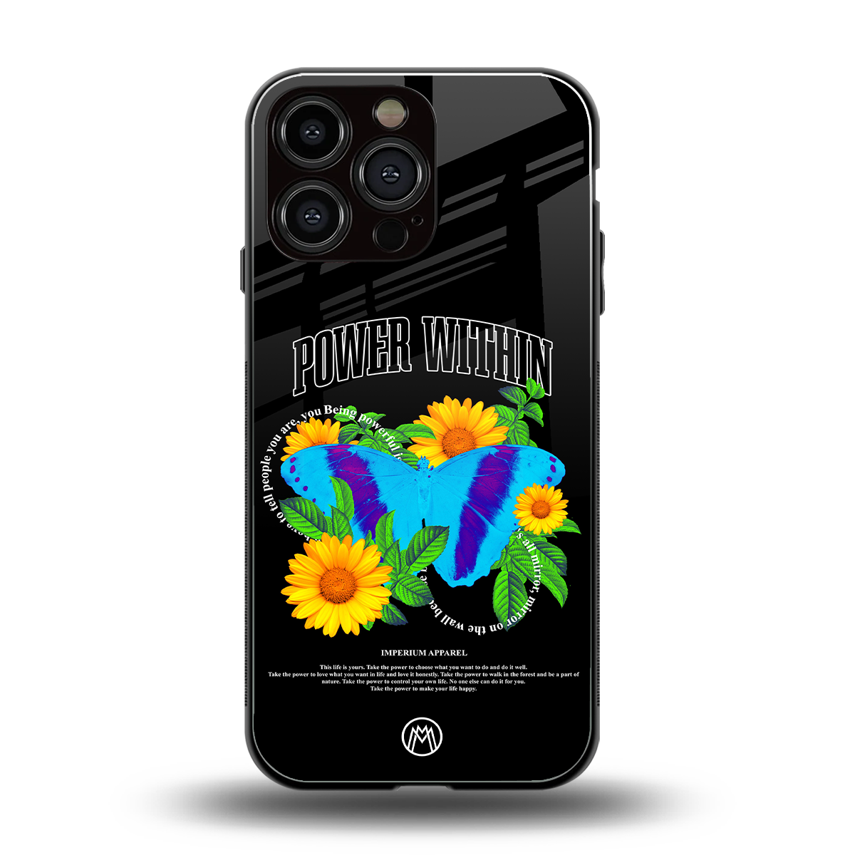 power within back phone cover | glass case for iphone 16 pro max
