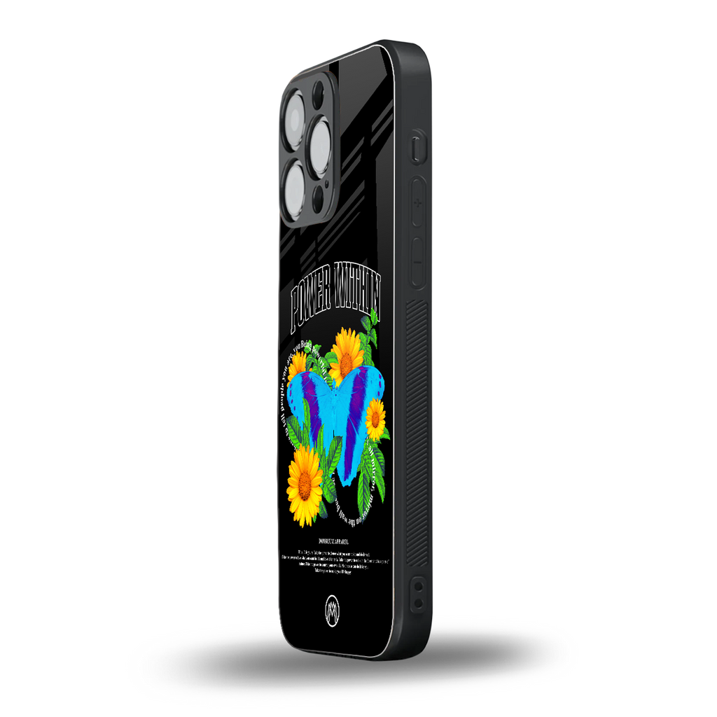 power within back phone cover | glass case for iphone 16 pro max