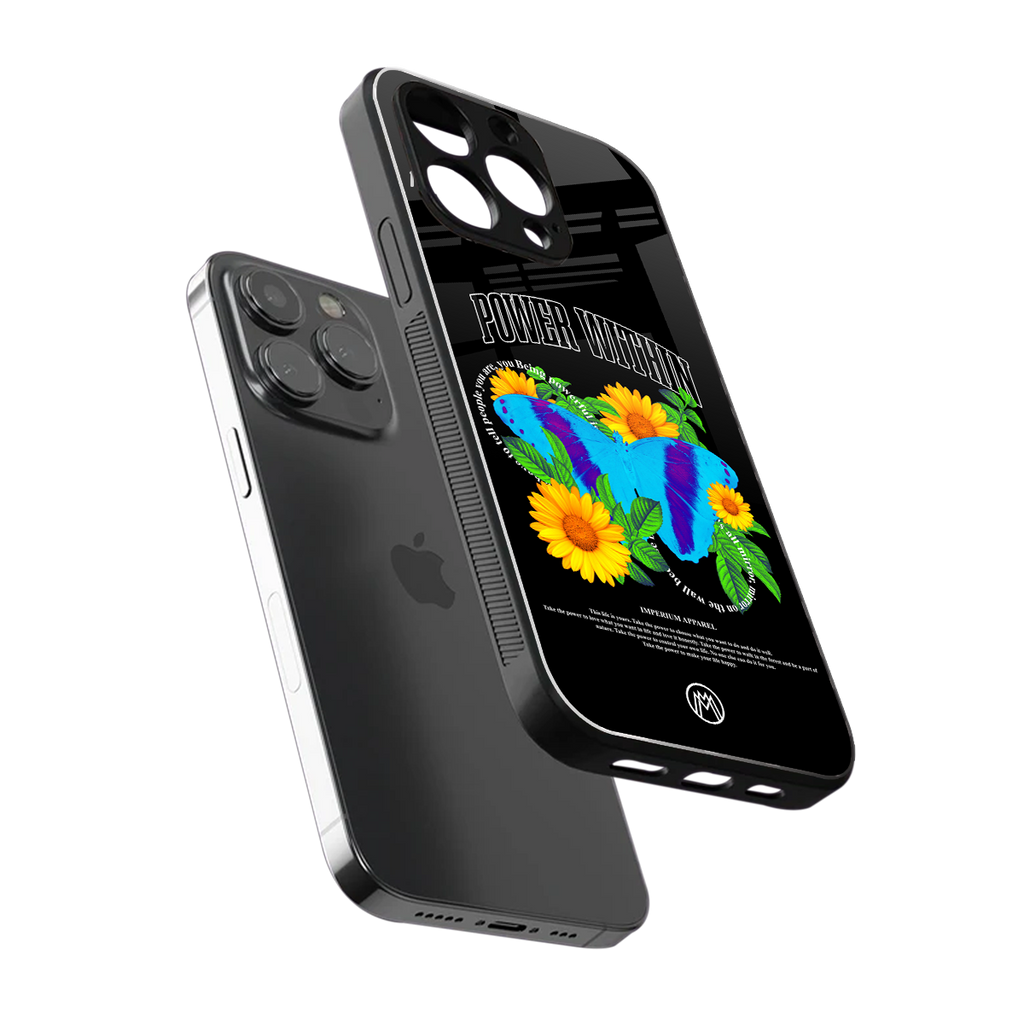 power within back phone cover | glass case for iphone 16 pro