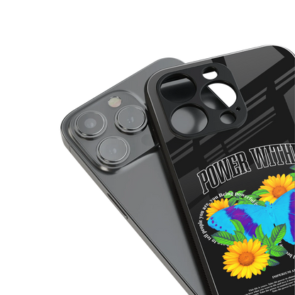 power within back phone cover | glass case for iphone 16 pro max