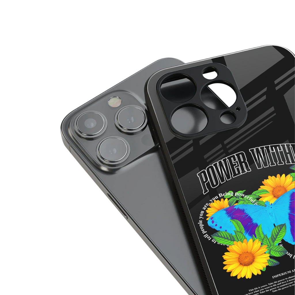 power within back phone cover | glass case for iphone 16 pro