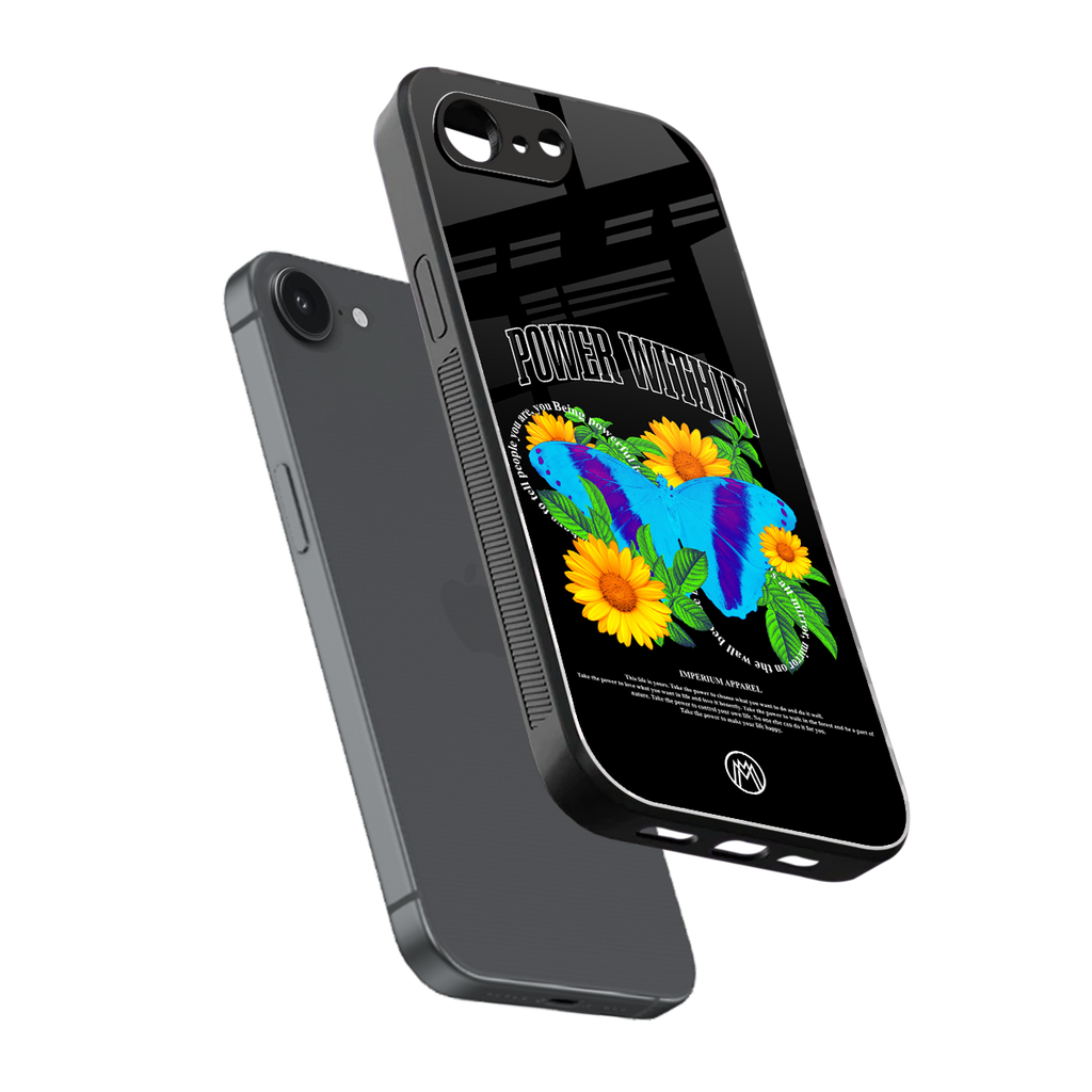 power within back phone cover | glass case for iphone 16e