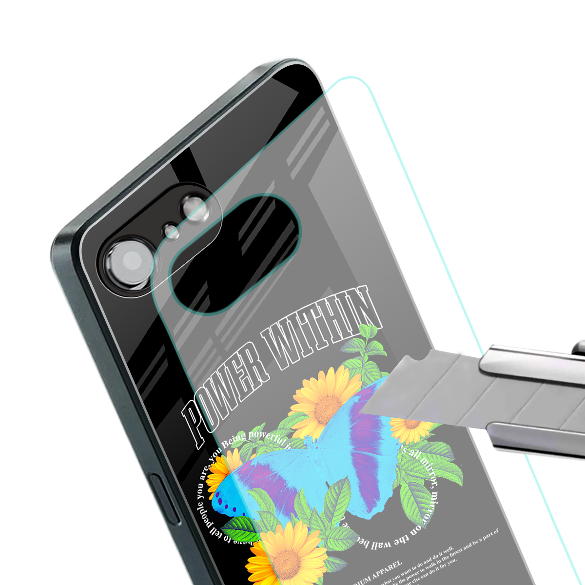 power within back phone cover | glass case for iphone 16e