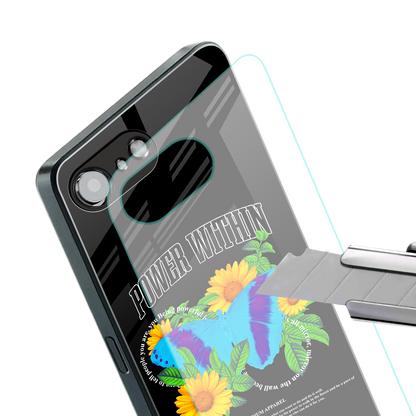 power within back phone cover | glass case for iphone 16e