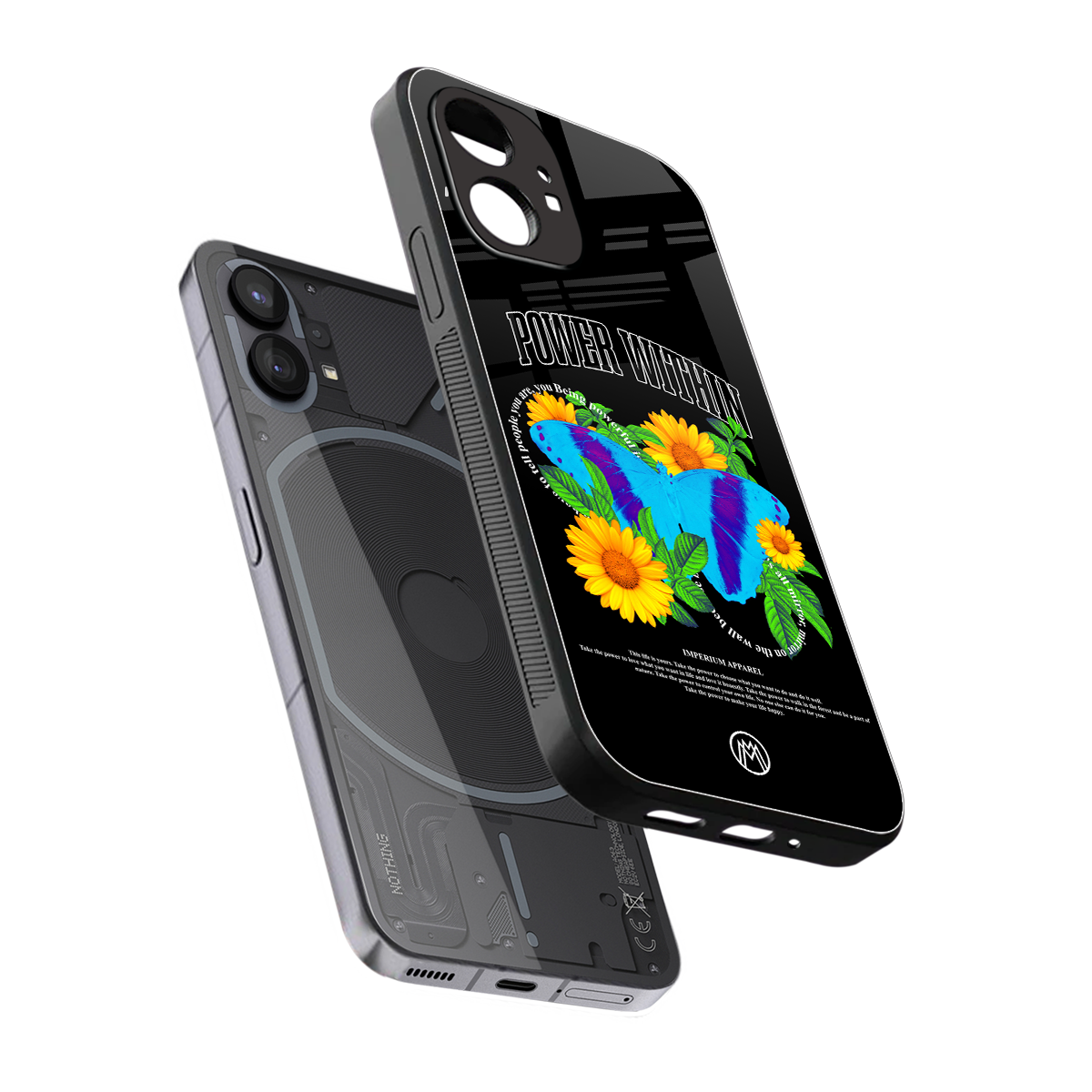 power within back phone cover | glass case for nothing phone 1