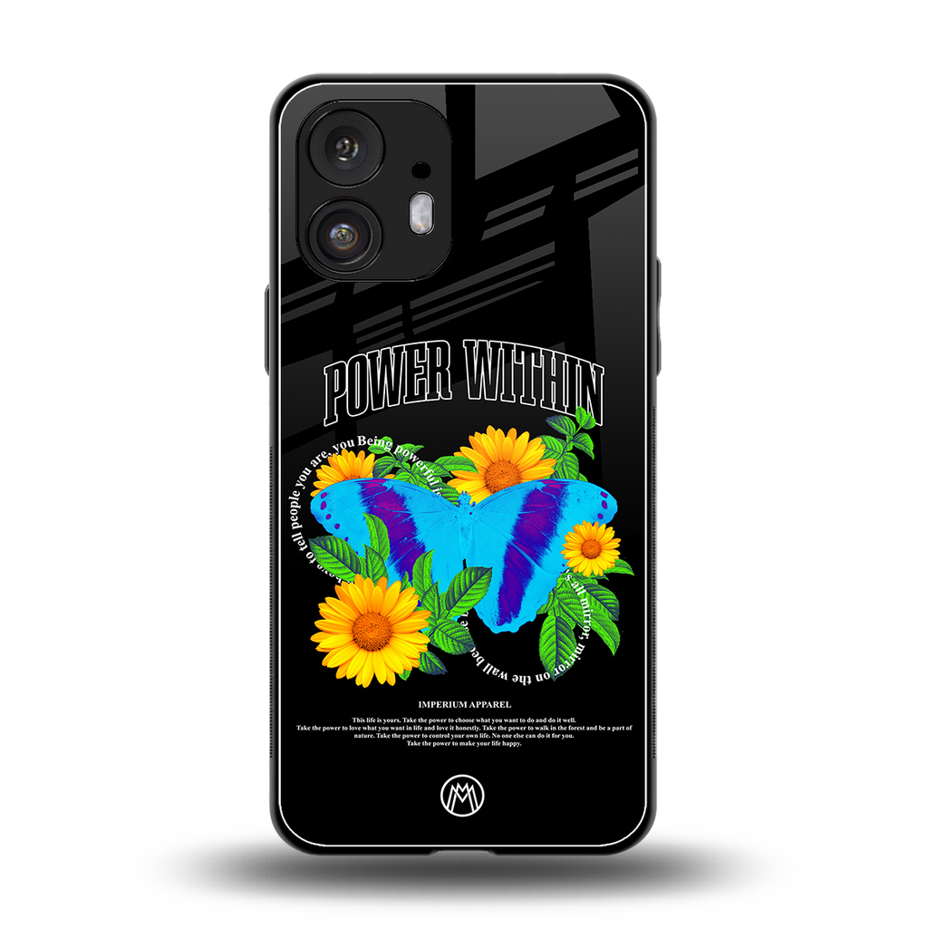 power within back phone cover | glass case for nothing phone 2