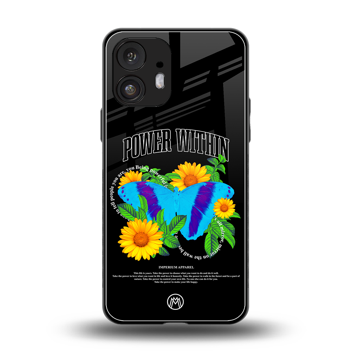 power within back phone cover | glass case for nothing phone 2