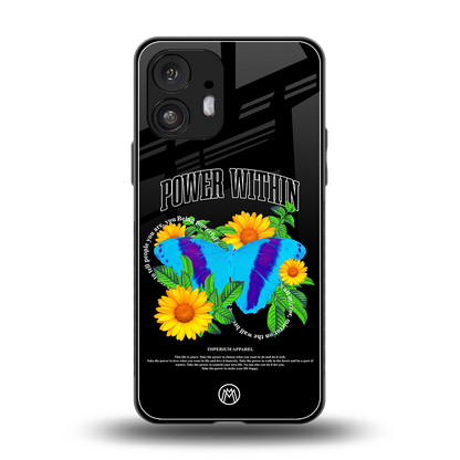 power within back phone cover | glass case for nothing phone 2