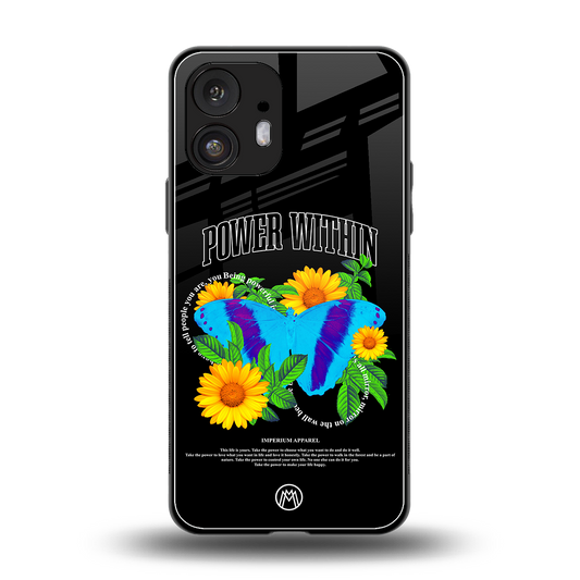 power within back phone cover | glass case for nothing phone 2