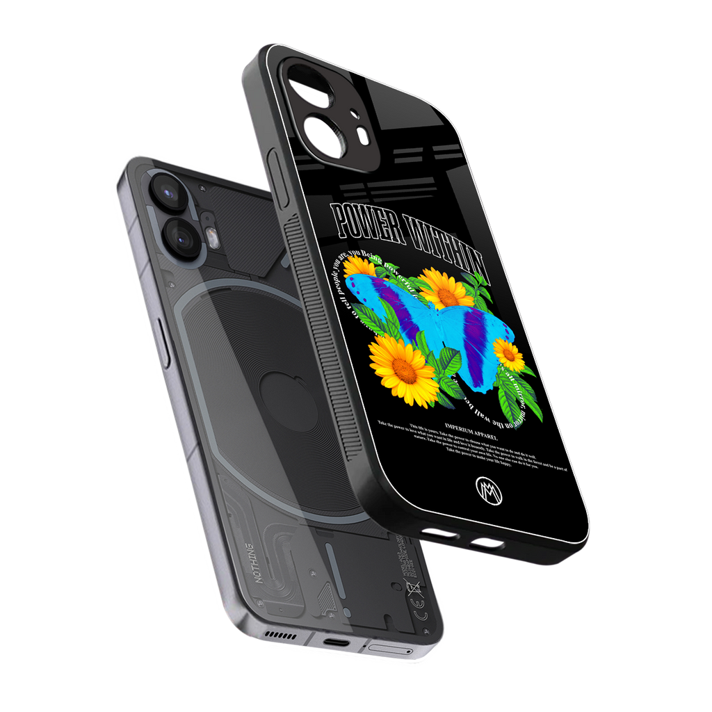 power within back phone cover | glass case for nothing phone 2